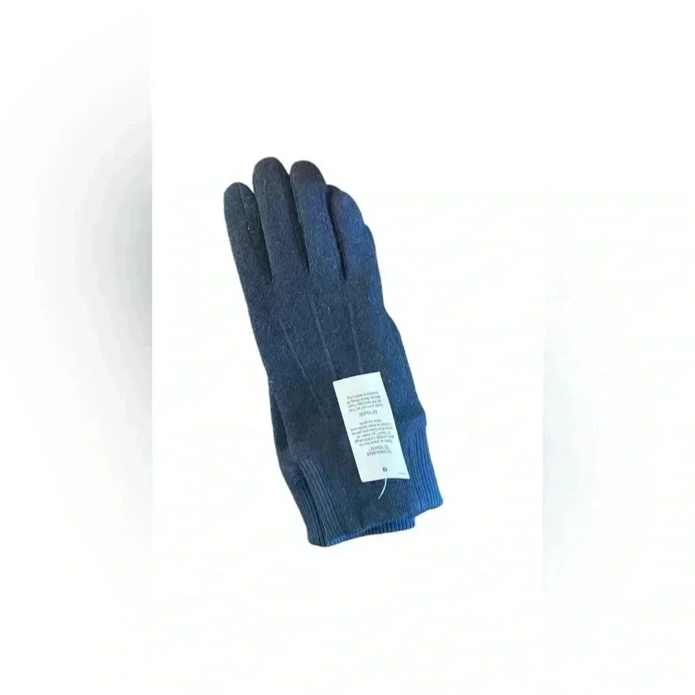 LANDS' END WOMEN'S EZ TOUCH SCREEN WOOL GLOVES Blue L